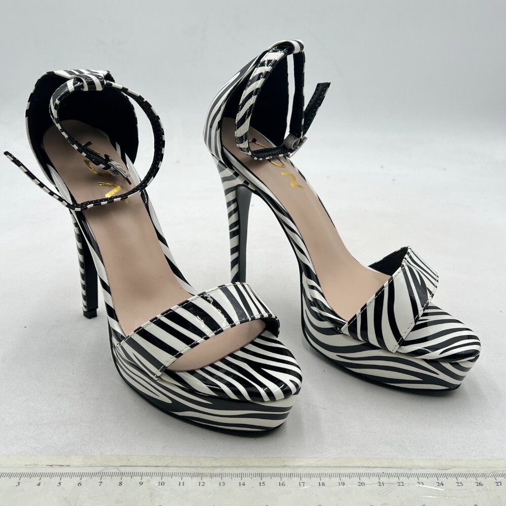 Ydn Zebra Sexy Open Toe High Heel Sandals Ankle Strap Platform Dress Shoes View 4